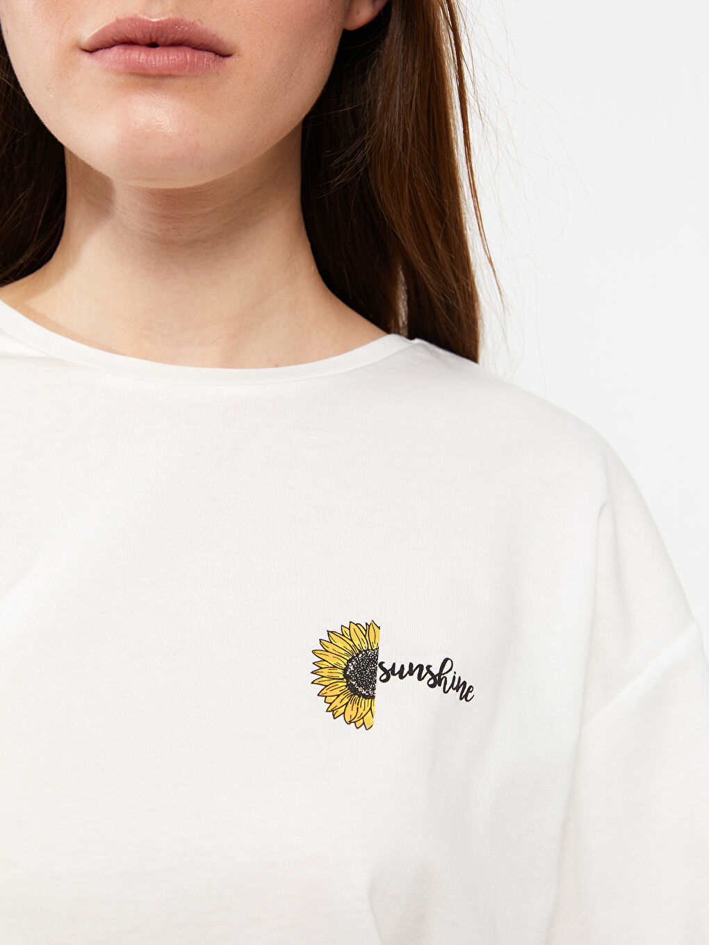 Sarı Bisiklet Yaka Baskılı Kısa Kollu Pamuklu Kadın Pijama Takımı-3