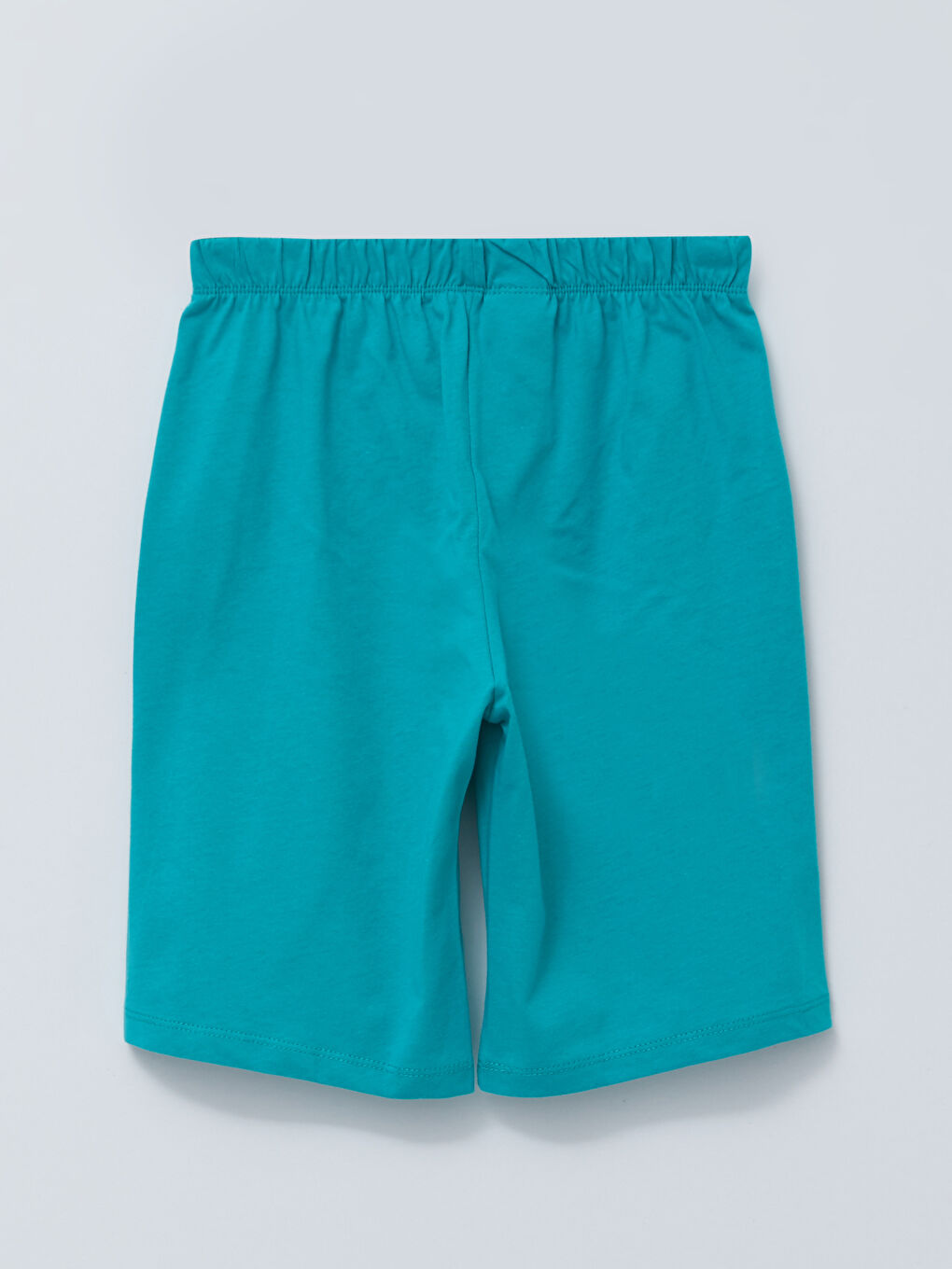 Turkuaz Bisiklet Yaka Baskılı Kısa Kollu Erkek Çocuk Şortlu Pijama Takımı-4