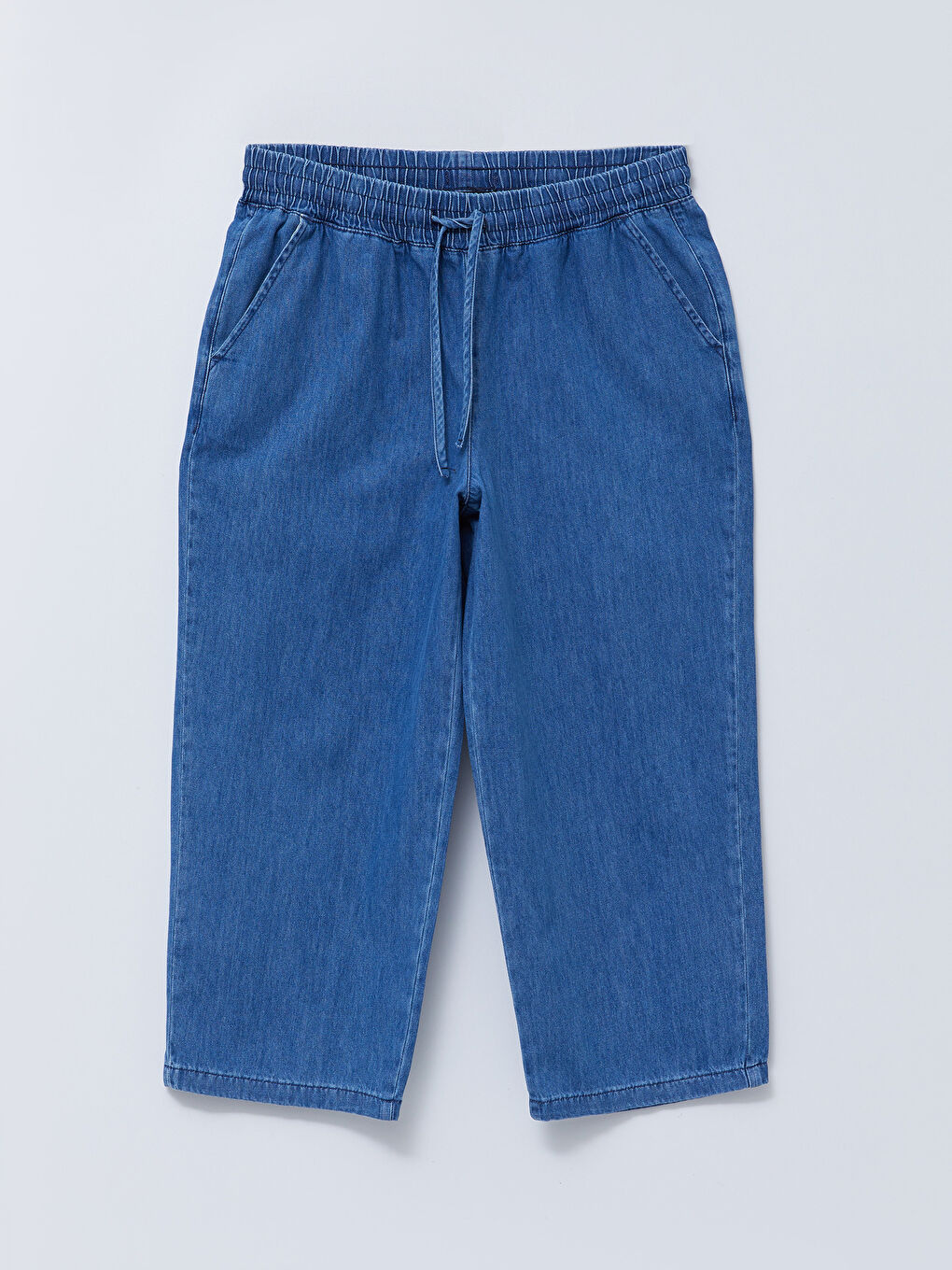 LC WAIKIKI Große Größen Elastischer Bund Gerade Tasche Detaillierte Damen Rodeo Jeans Capri -S2IH83Z8-507