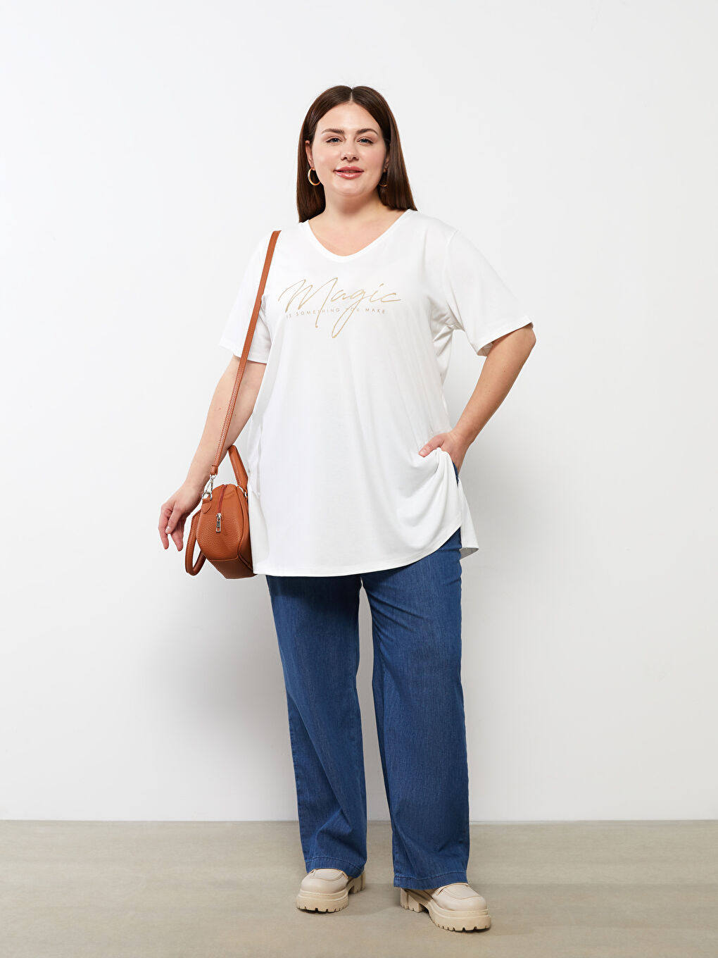 İndigo Büyük Beden Beli Lastikli Cep Detaylı Kadın Rodeo Jean Pantolon