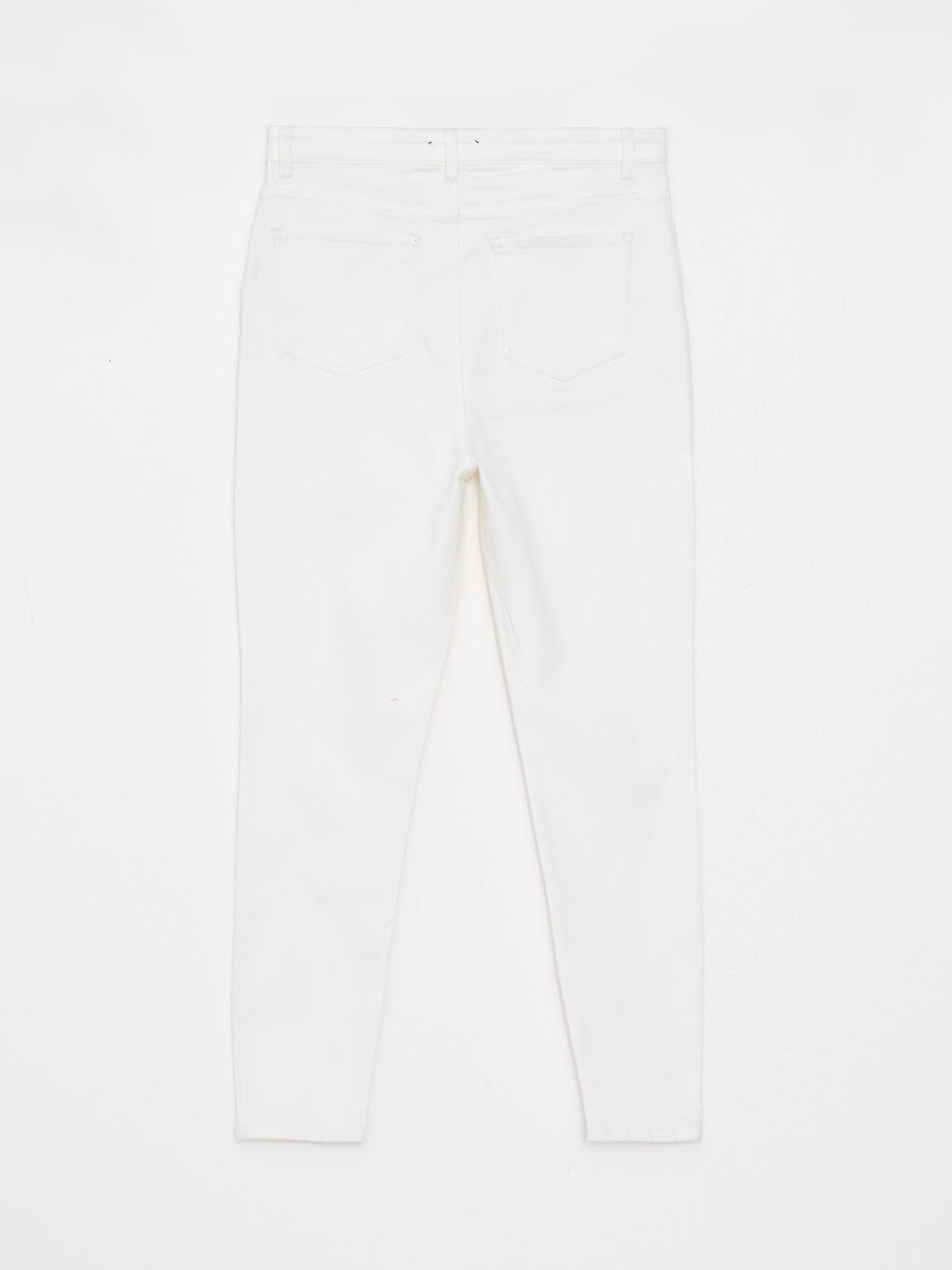 Beyaz Büyük Beden Mercury Skinny Fit Düz Cep Detaylı Kadın Rodeo Jean Pantolon-6