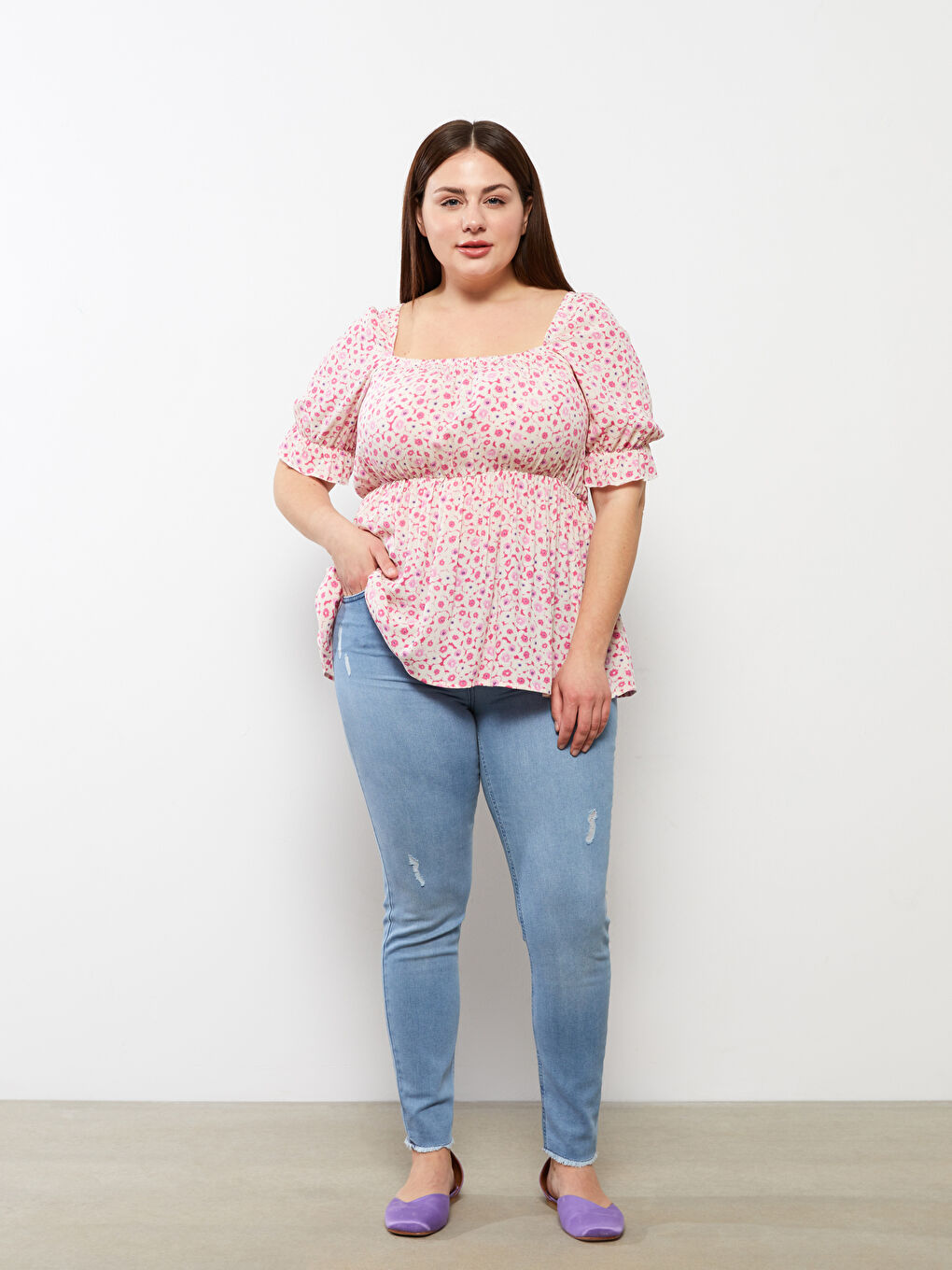 Голям Размер Меркурий Скини Кройка Прави Джобове Детайлни Дамски Дънки Родео Панталони-1