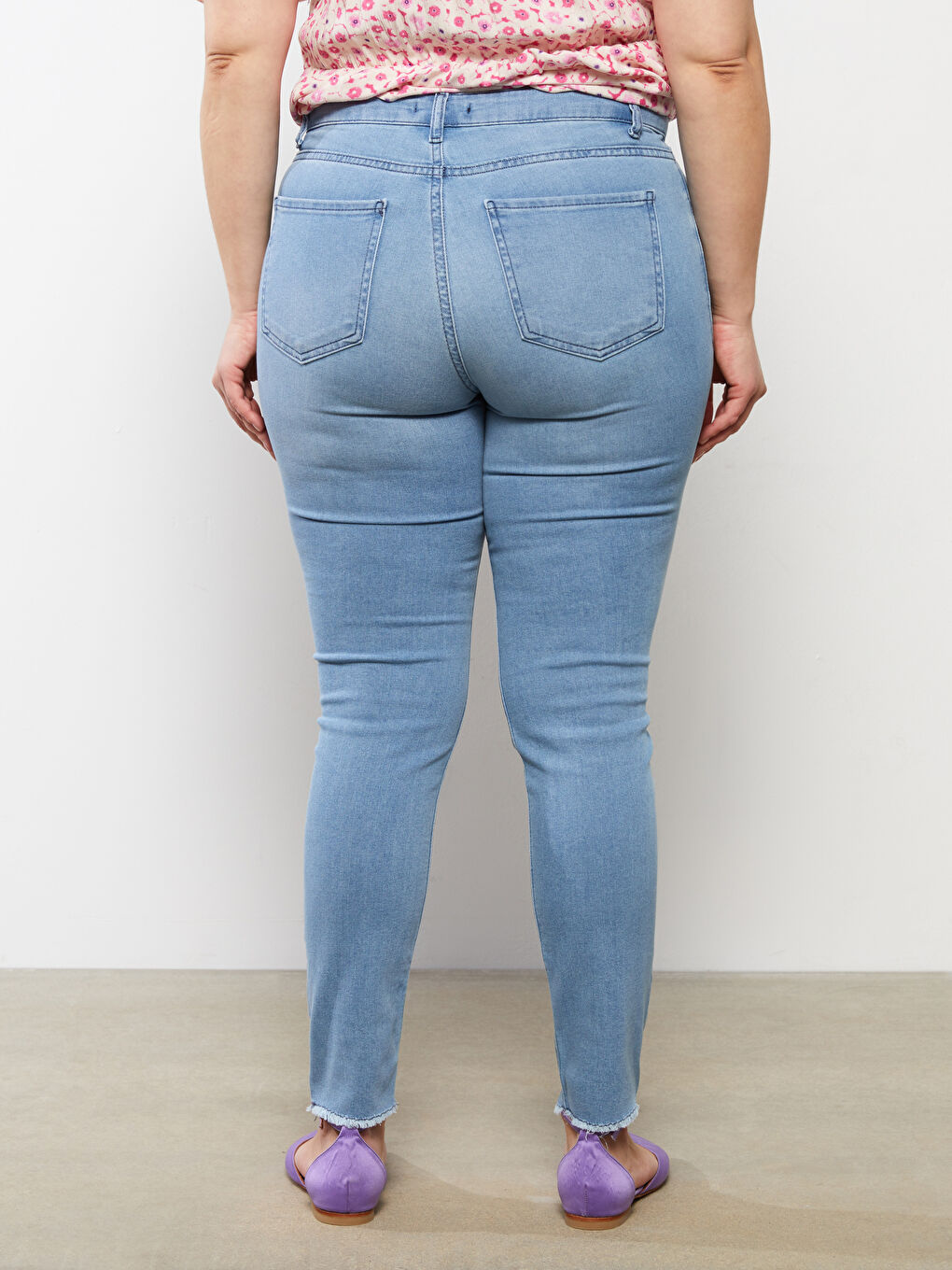 Голям Размер Меркурий Скини Кройка Прави Джобове Детайлни Дамски Дънки Родео Панталони-4