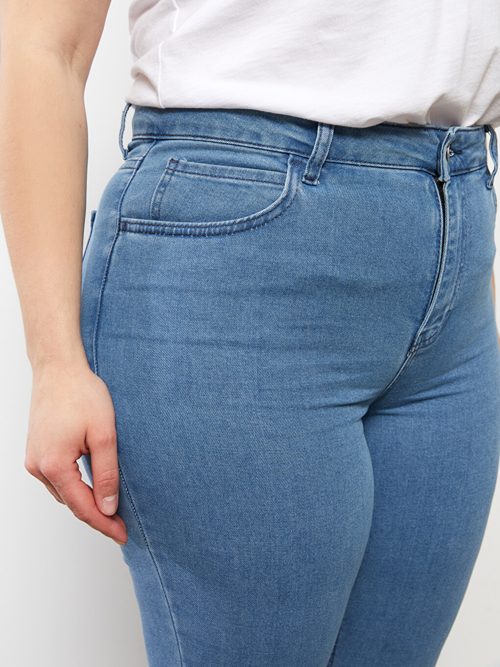 Large Size Mercury Skinny Fit Women's Rodeo Jean Pants with Pocket Detail-2