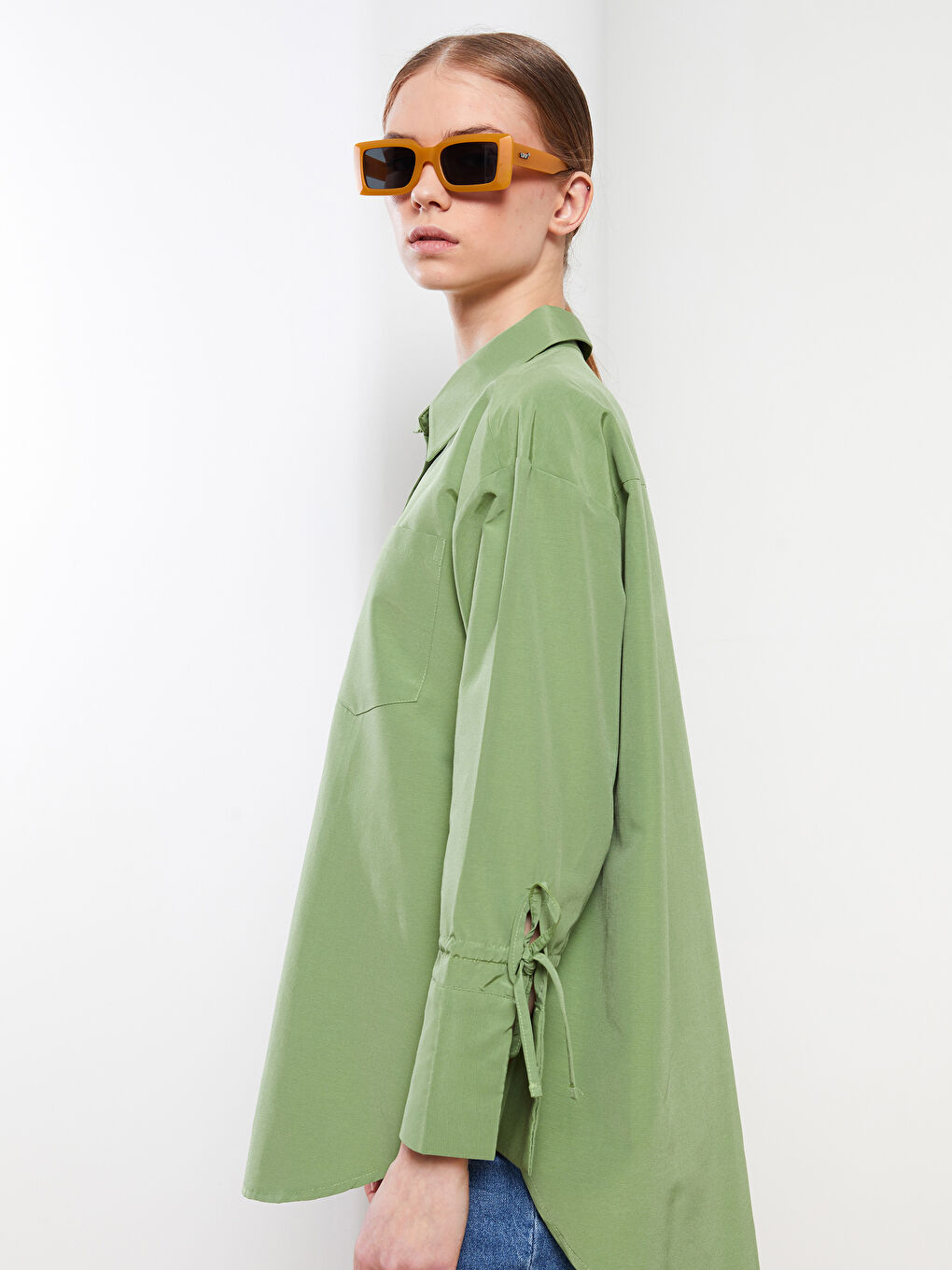 Plain Long Sleeve Women's Shirt Tunic-2