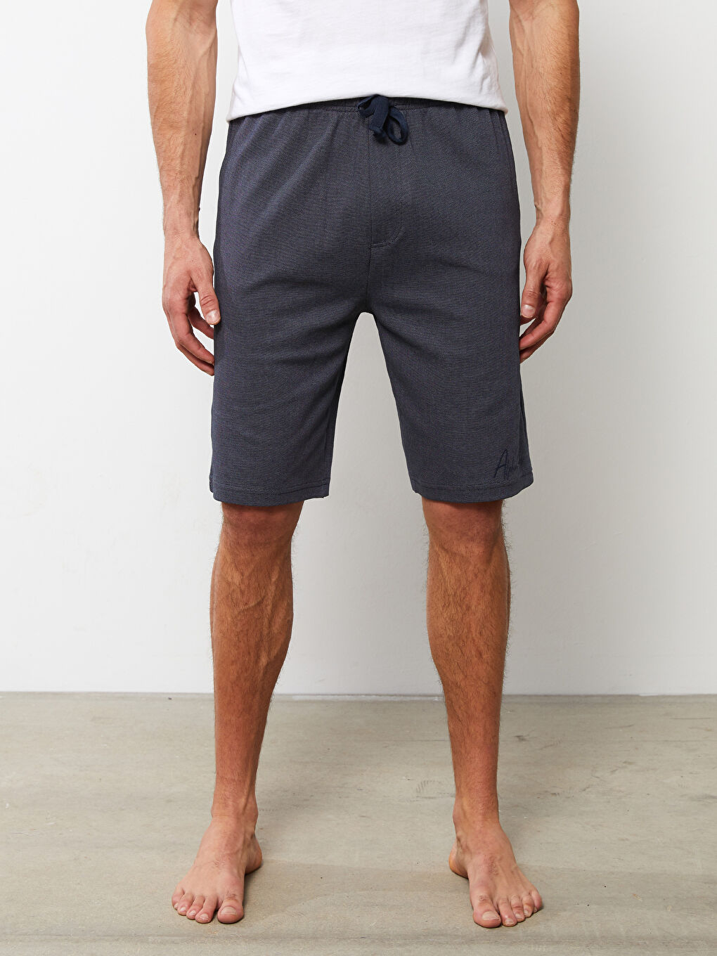 Ерлерге арналған стандартты пішім пижама шалбарлары шорты-3