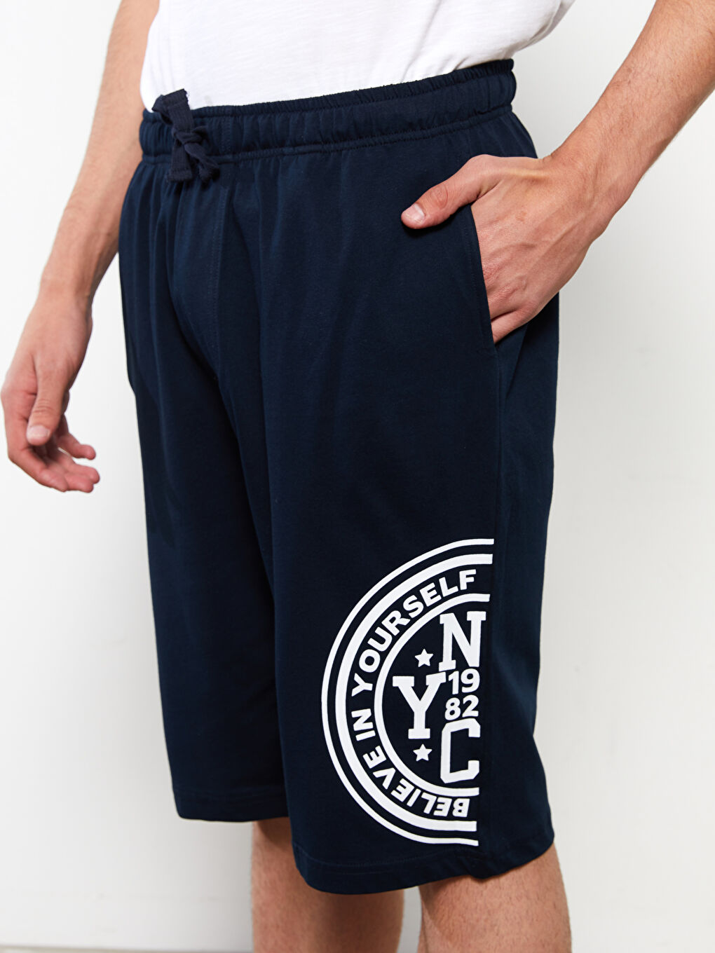 Lacivert Standart Kalıp Erkek Pijama Alt Şort-4