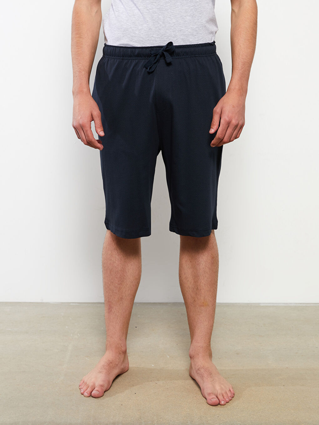 Lacivert Standart Kalıp Erkek Pijama Alt Şort-2