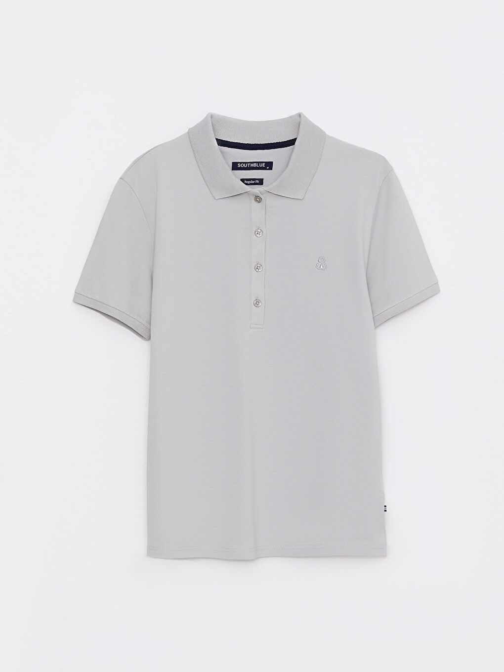 Polo Neck Embroidery Detailed Short Sleeve Women's T-Shirt-16