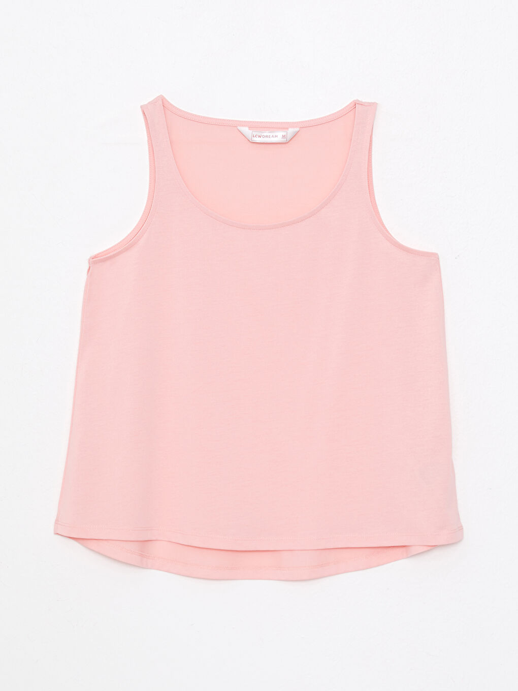LCW DREAM Pembe Kadın U Yaka Düz Kolsuz Pijama Üst - 4