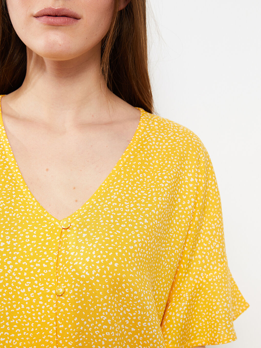 Ensemble de Pyjama pour Femmes en Viscose à Manches Courtes et Imprimé à Col en V-3