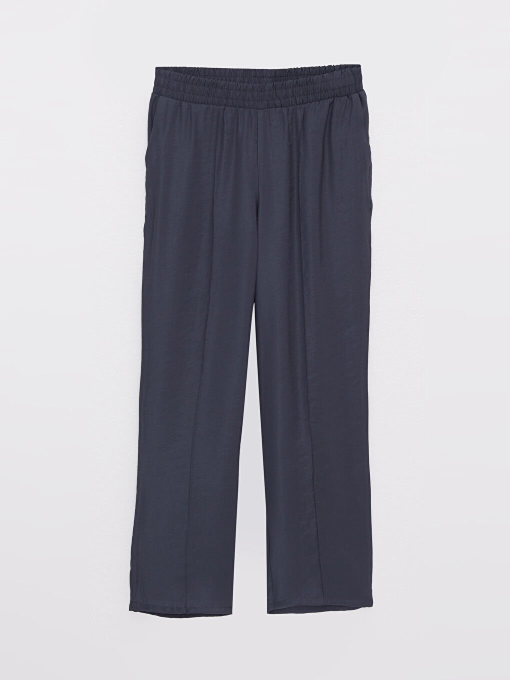 Antrasit Beli Lastikli Düz Cep Detaylı Kadın Pantolon-5