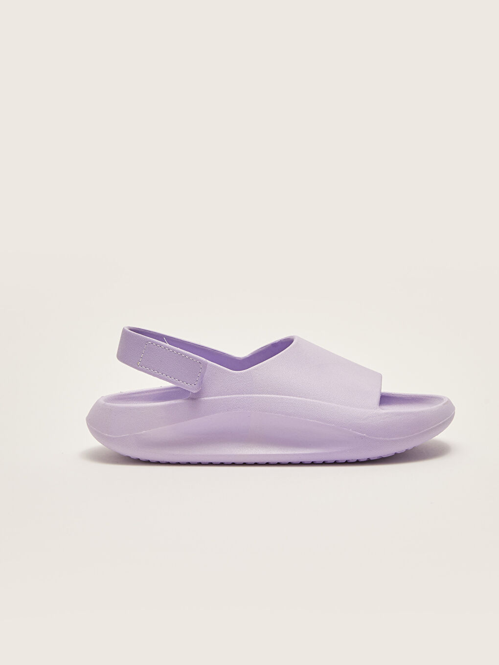 Lila Tek Bantlı Cırt Cırtlı Kız Çocuk Sandalet-1