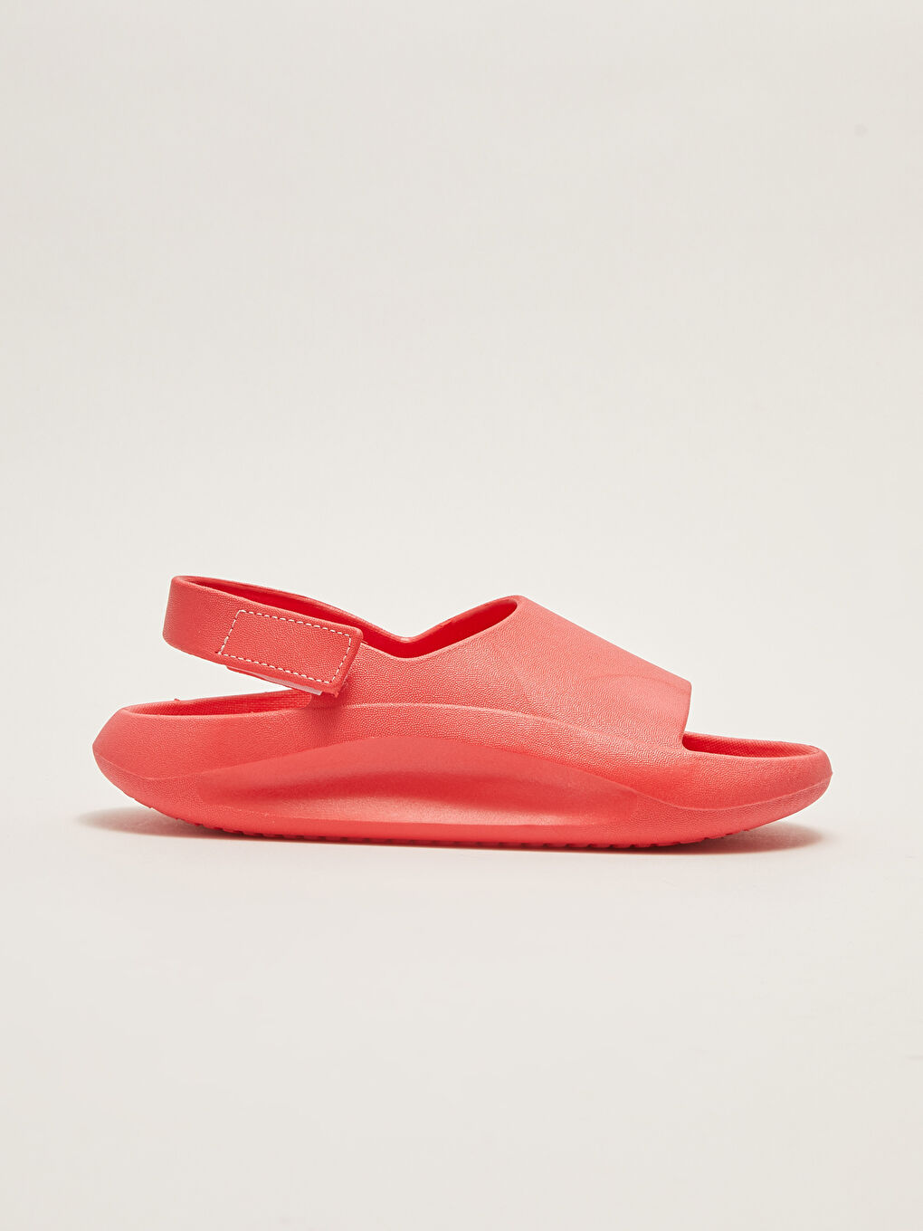 Kırmızı Tek Bantlı Cırt Cırtlı Kız Çocuk Sandalet-1