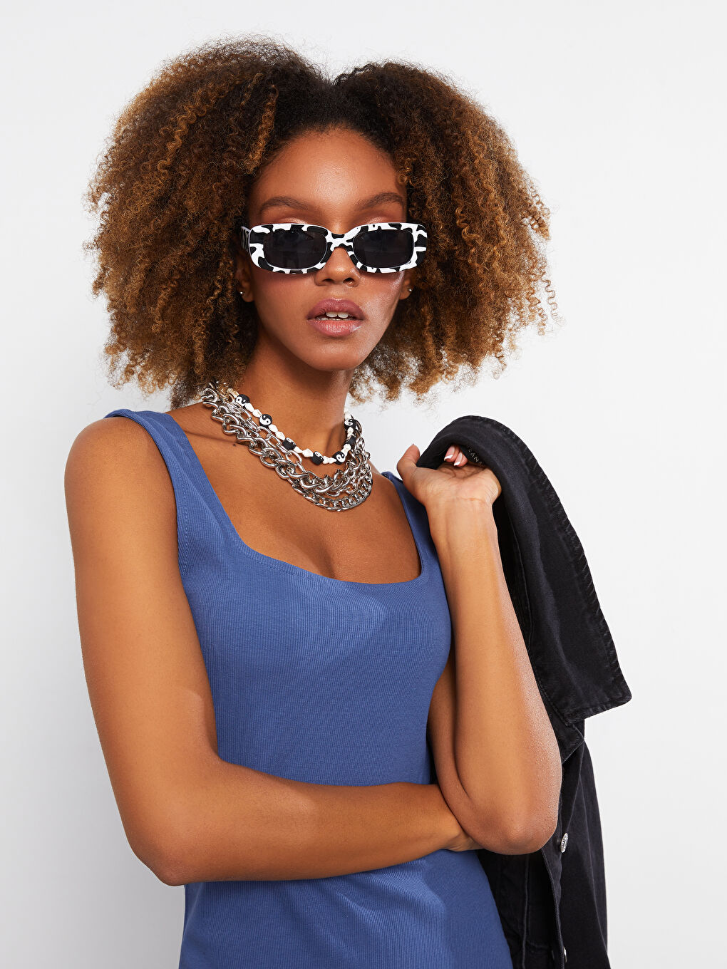 Square Collar Plain Strappy Women's Dress-2