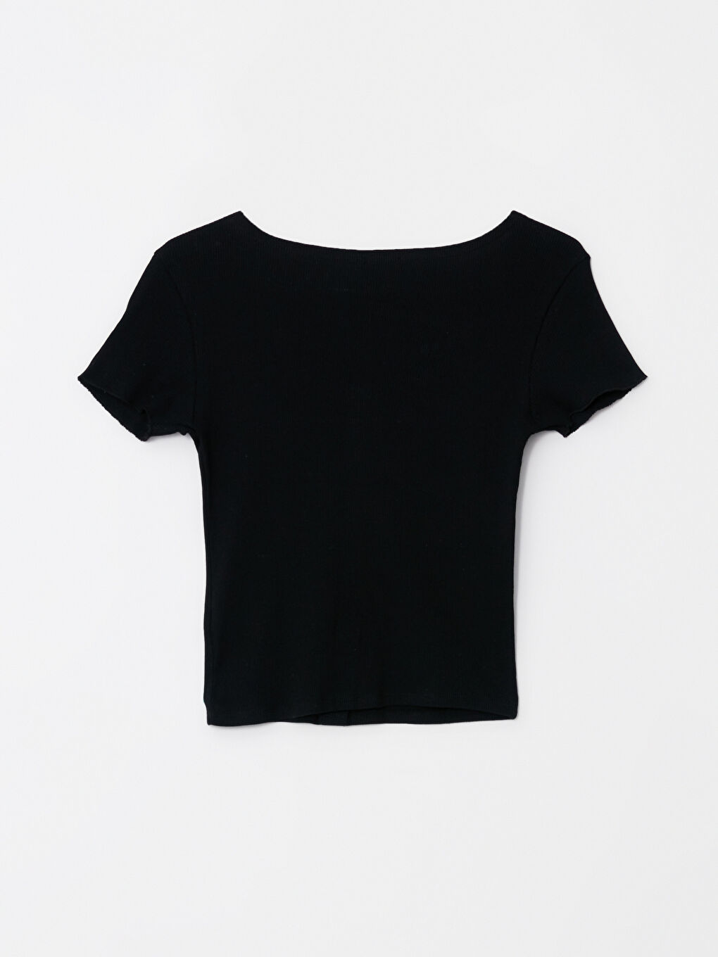 U Neck Straight Short Sleeve Cotton Women's T-Shirt-6