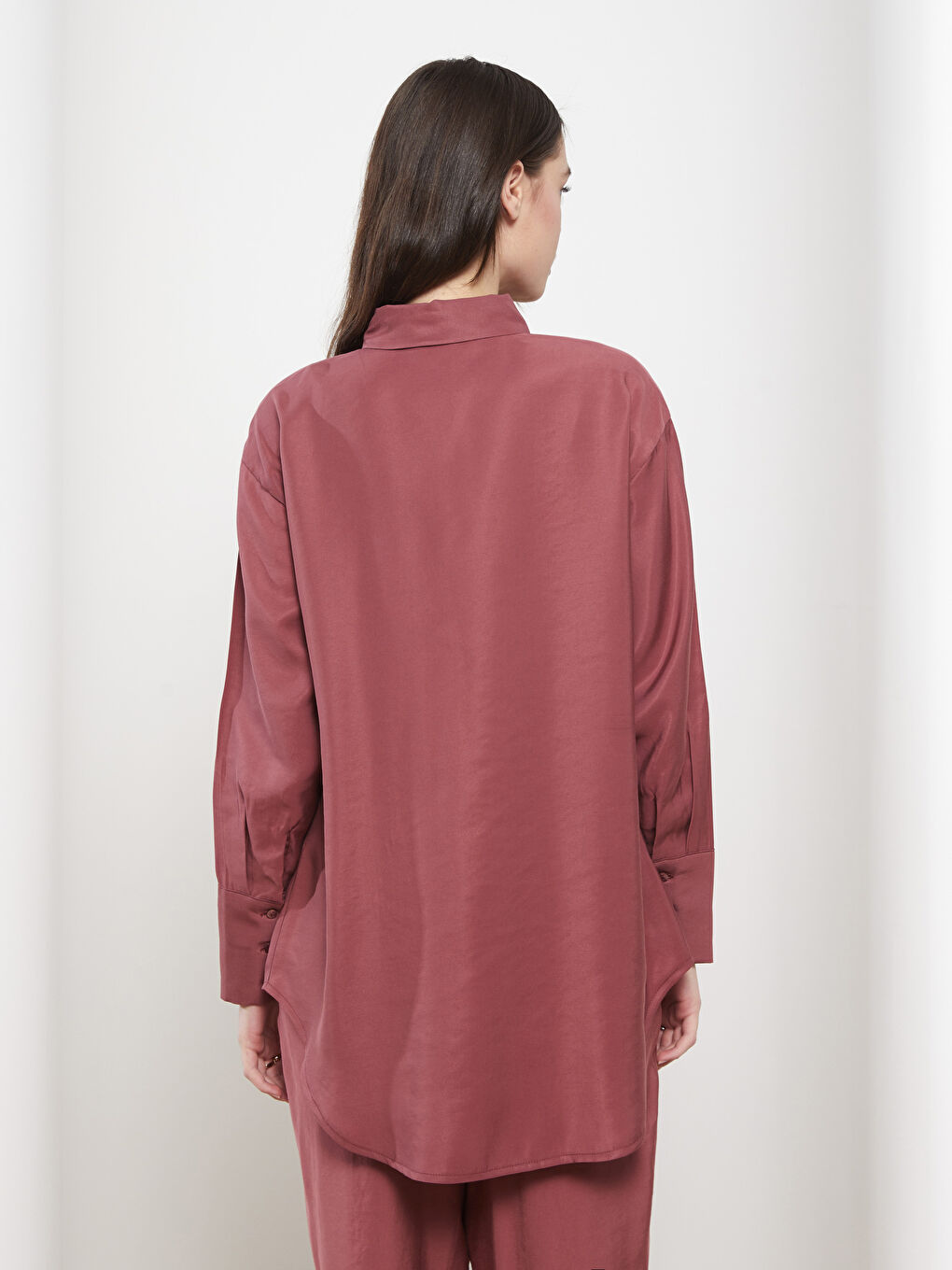 Plain Long Sleeve Women's Shirt Tunic-4