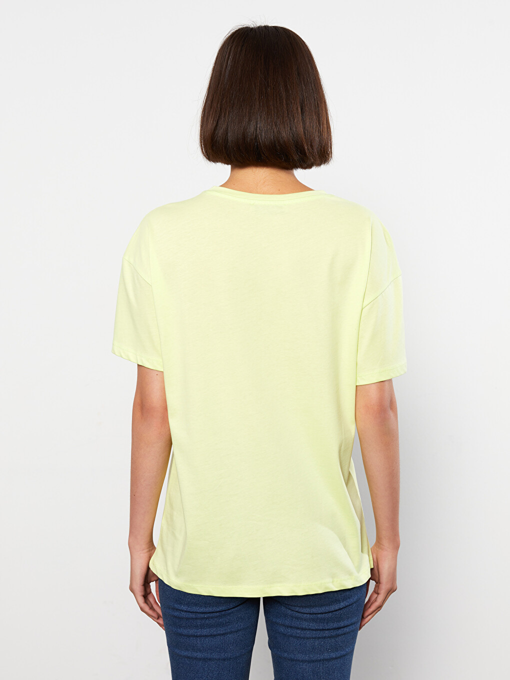 Crew Neck Printed Short Sleeve Cotton Women's T-shirt-4
