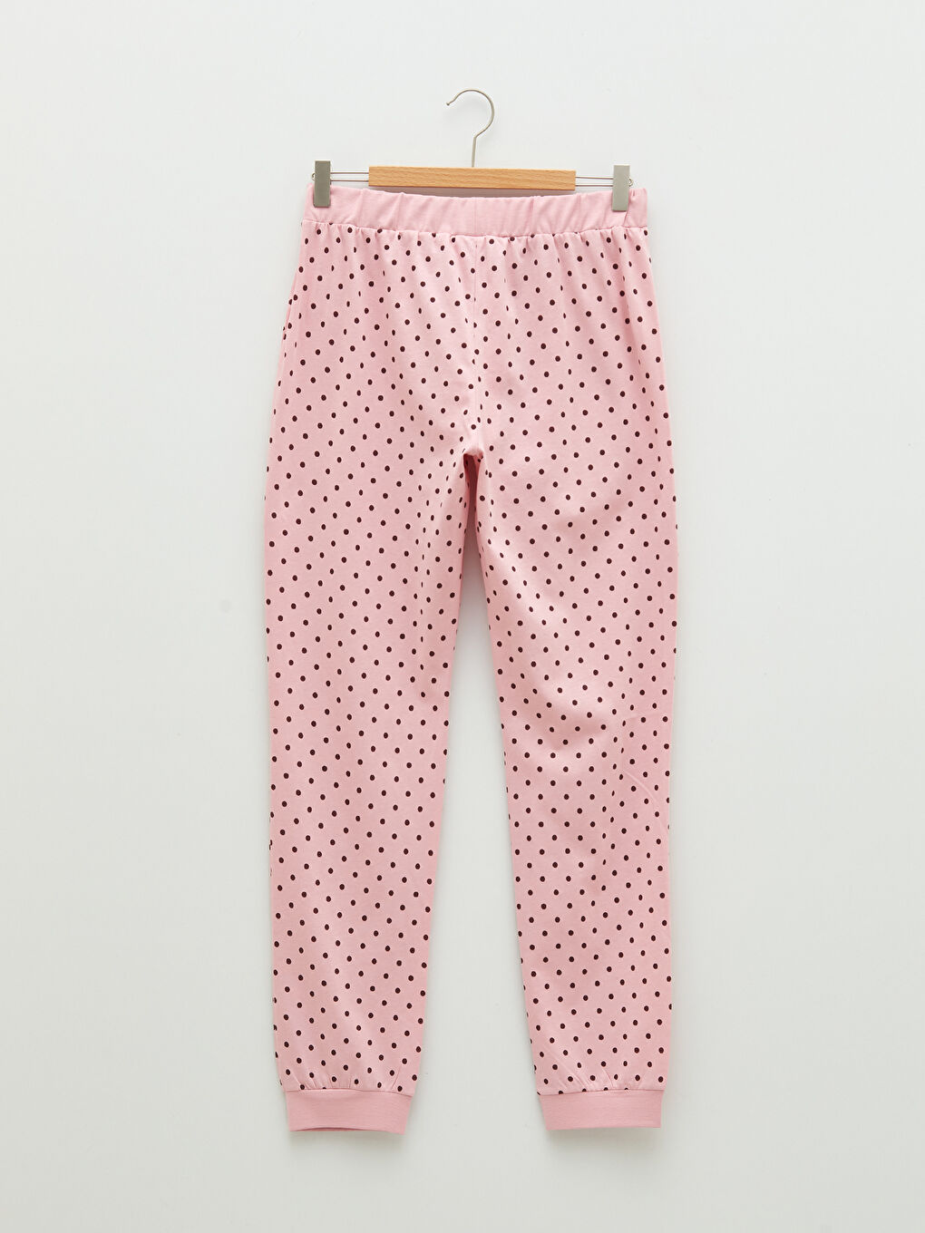 Bas de Pyjama Jogger en Coton à Pois et Taille Élastique pour Femmes-6