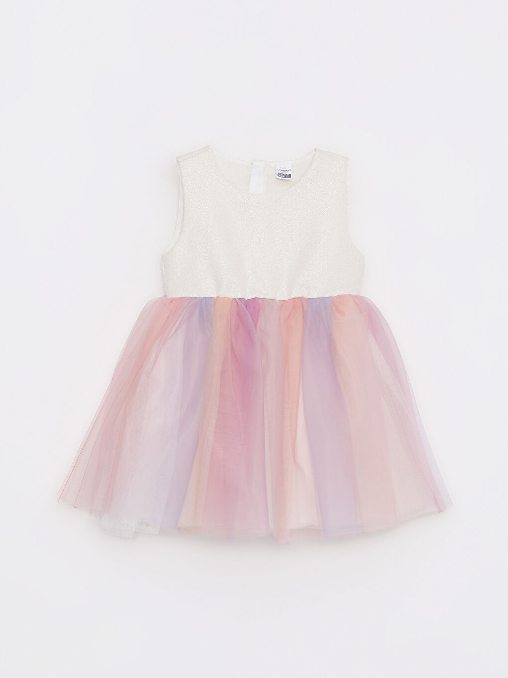 Вечернее Платье Для Малышки С Юбкой из Тюля и Круглым Вырезом-3