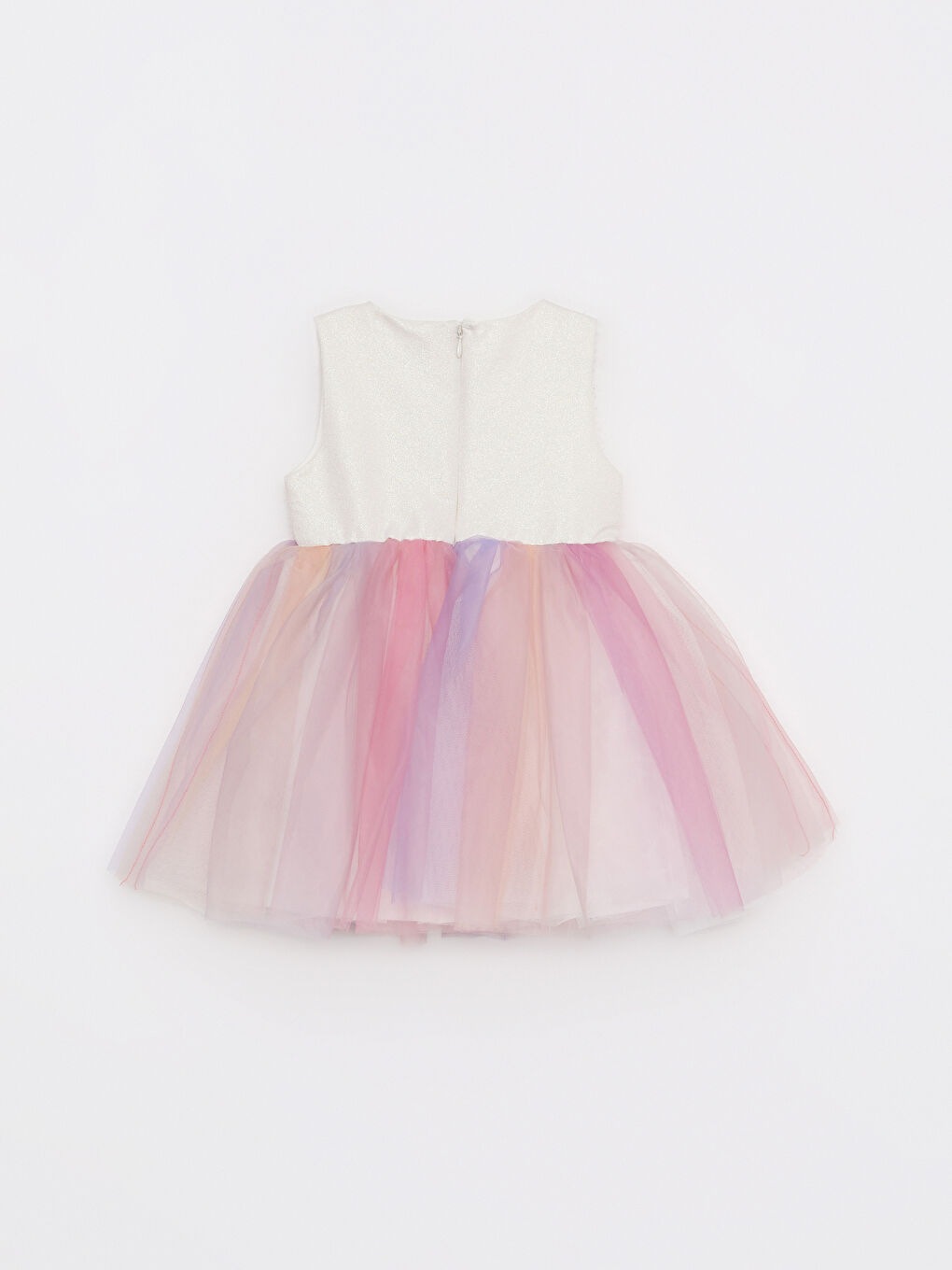 Вечернее Платье Для Малышки С Юбкой из Тюля и Круглым Вырезом-4