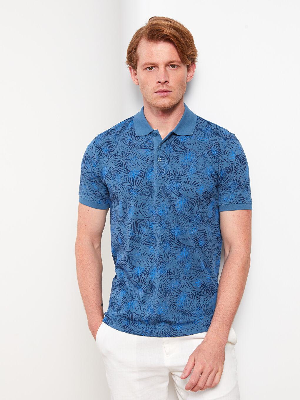 LCWAIKIKI Classic Polo Neck Short Sleeve Patterned Men's T-Shirt -S2IJ12Z8-H8S