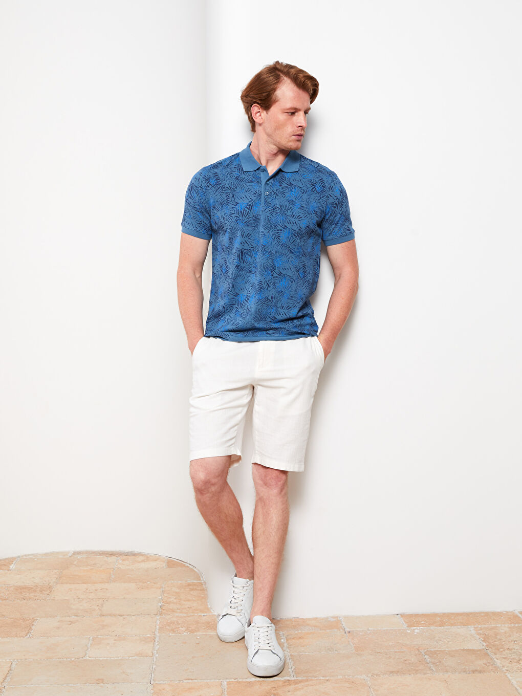 LCWAIKIKI Classic Polo Neck Short Sleeve Patterned Men's T-Shirt -S2IJ12Z8-H8S