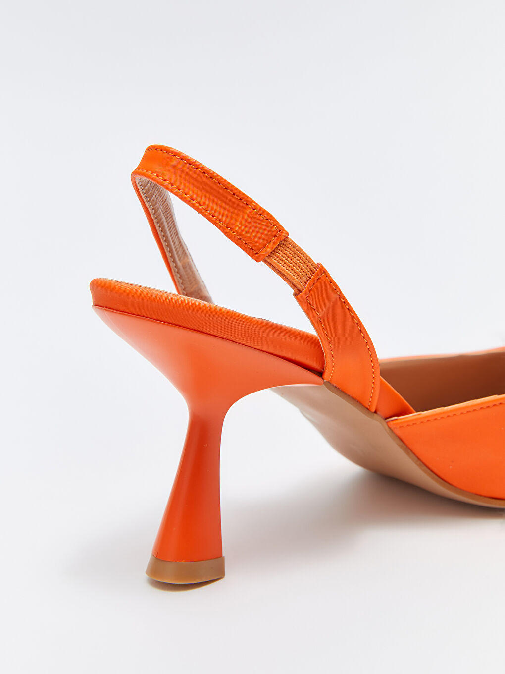 Turuncu Sivri Burun Kadın Topuklu Ayakkabı-4