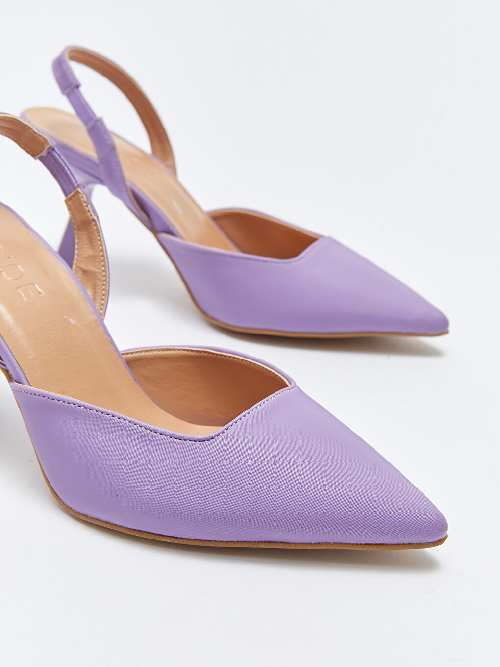 Mor Sivri Burun Kadın Topuklu Ayakkabı-2