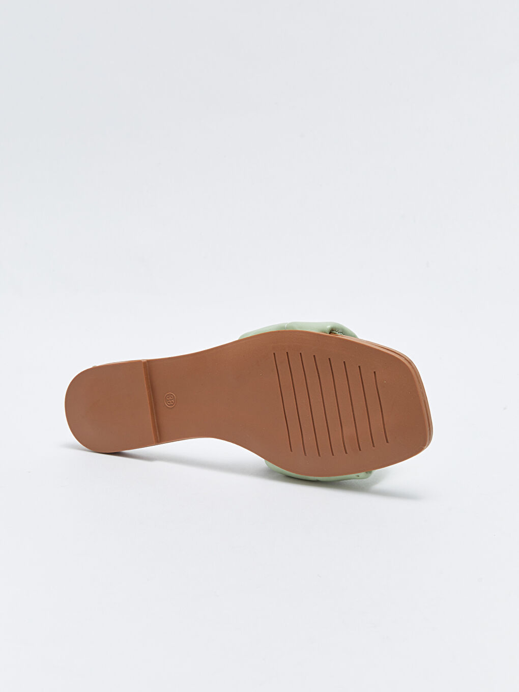 Yeşil Deri Görünümlü Tek Bantlı Kadın Terlik-3