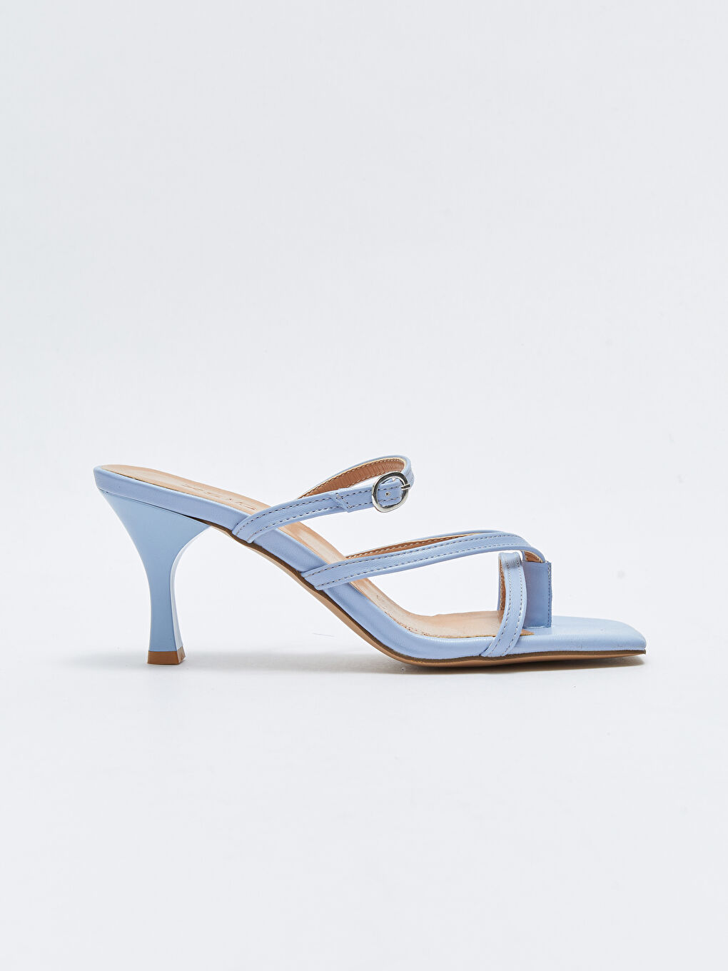 Mavi Çapraz Bantlı Parmak Arası Kadın Topuklu Terlik-1