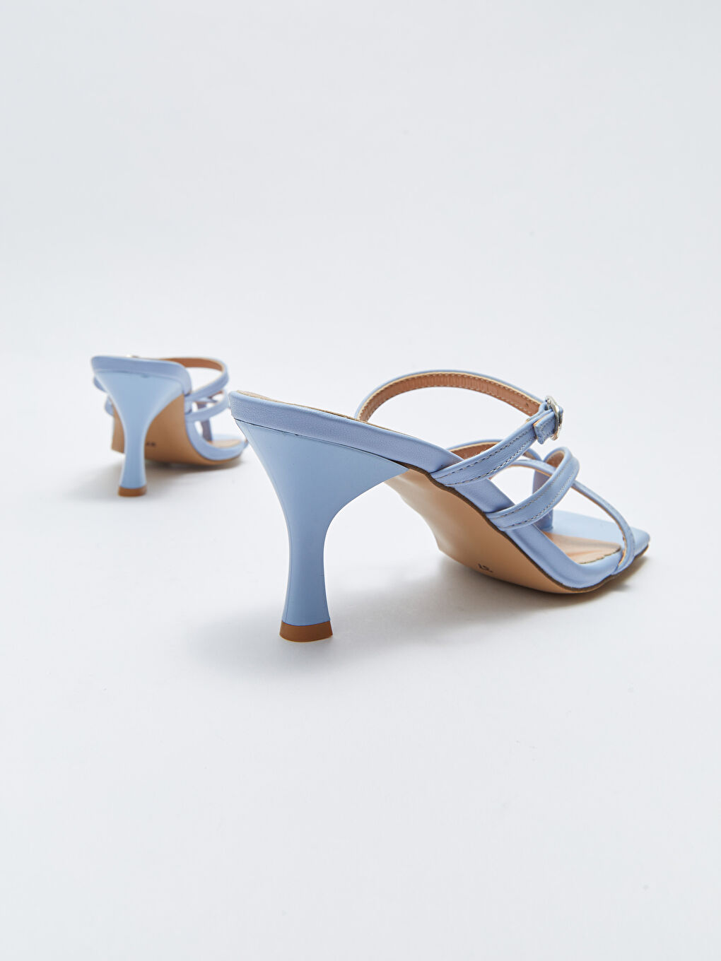 Mavi Çapraz Bantlı Parmak Arası Kadın Topuklu Terlik-4