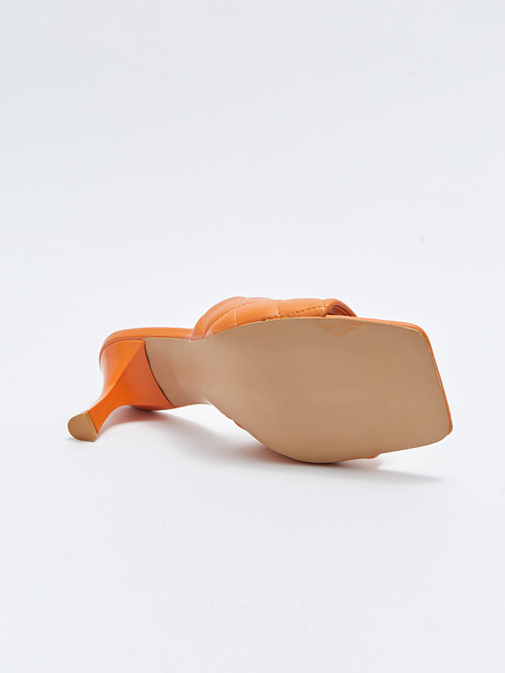 Turuncu Tek Bantlı Kadın Topuklu Terlik-3