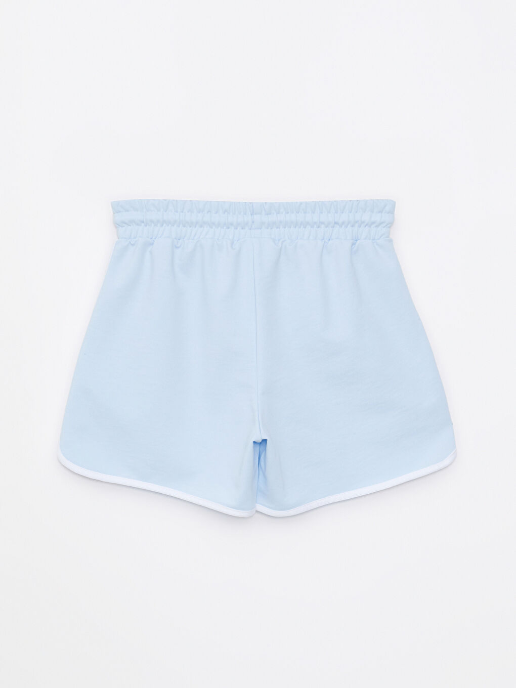 Mavi Beli Lastikli Baskılı Kadın Şort-6