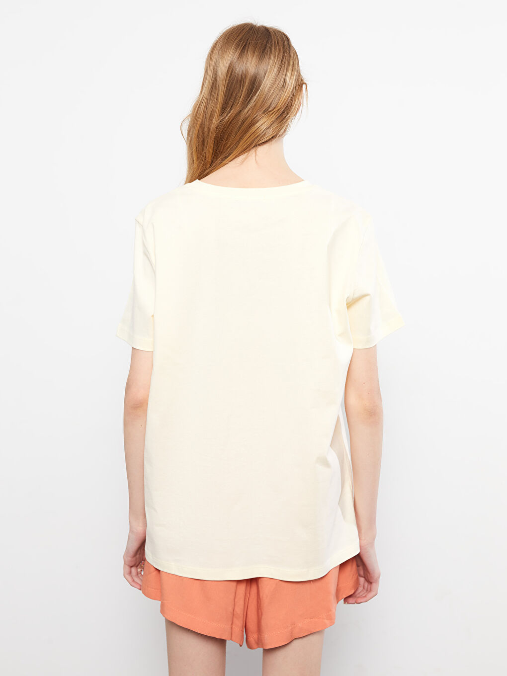 LCW Vision Crew Neck Printed Short Sleeve Cotton Women's T-shirt -S2IJ35Z8-FTV
