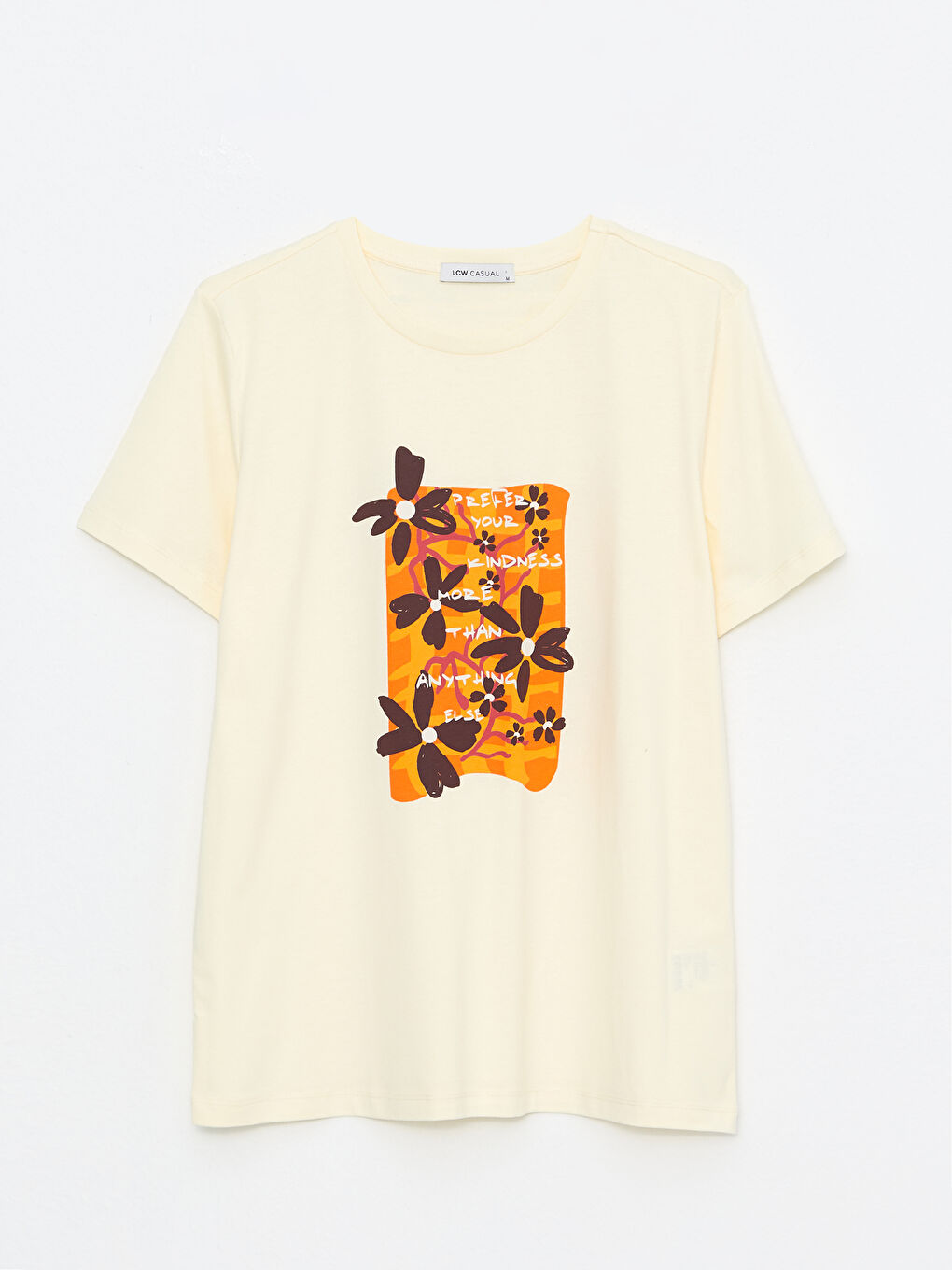 LCW Vision Crew Neck Printed Short Sleeve Cotton Women's T-shirt -S2IJ35Z8-FTV