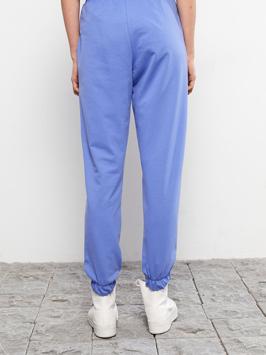 Mor Kadın Beli Lastikli Düz Eşofman Altı-5