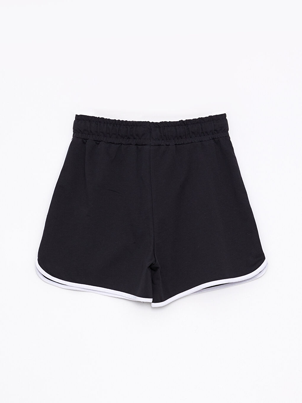 Siyah Beli Lastikli Baskılı Kadın Şort-7