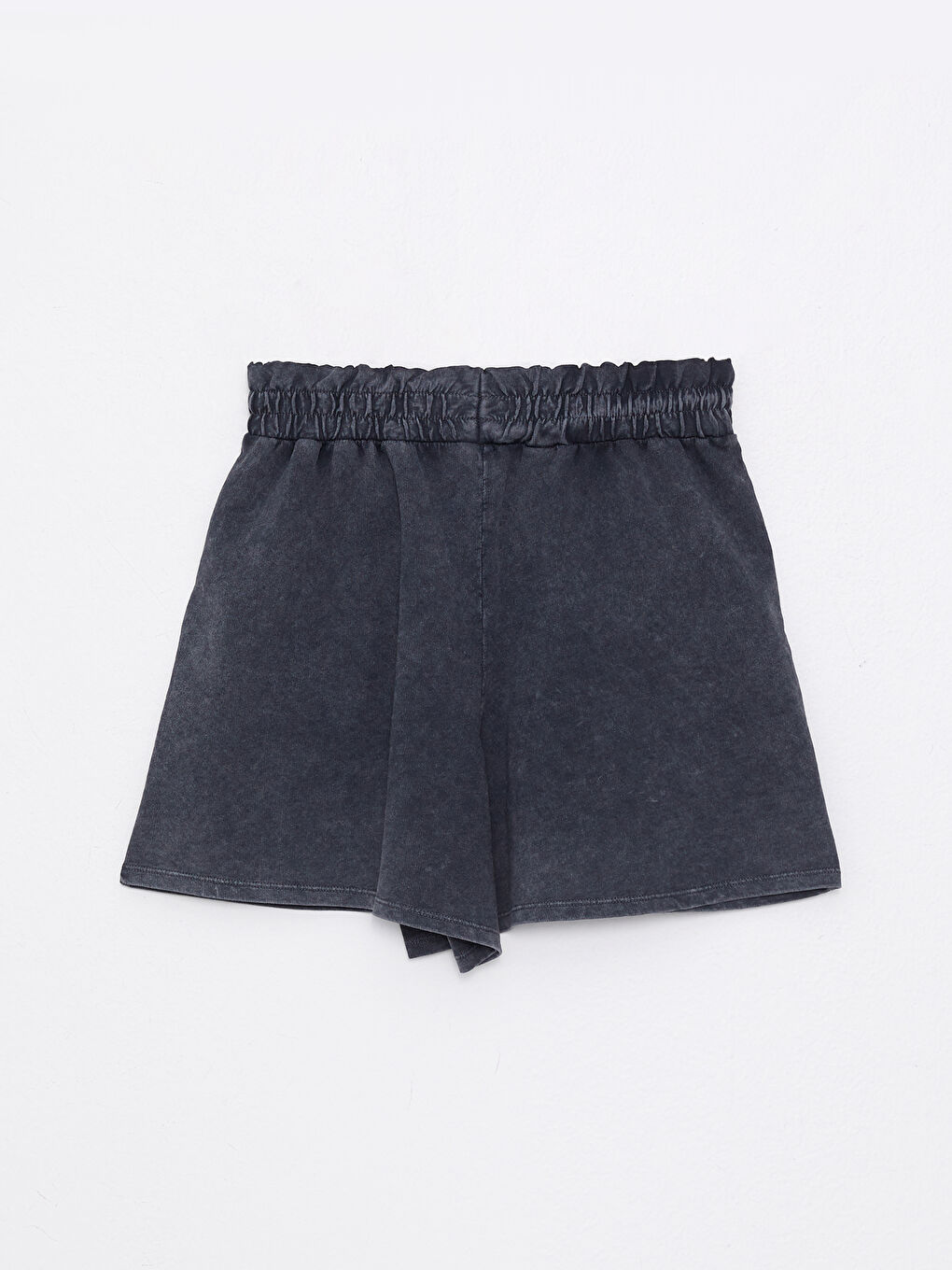 Antrasit Beli Lastikli Baskılı Kadın Bermuda Şort-7