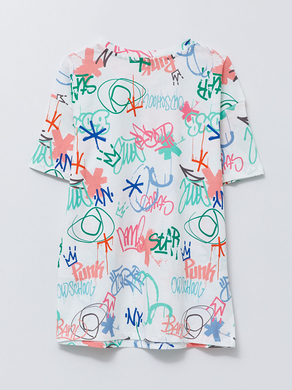 Crew Neck Printed Short Sleeve Cotton Women's T-shirt-6