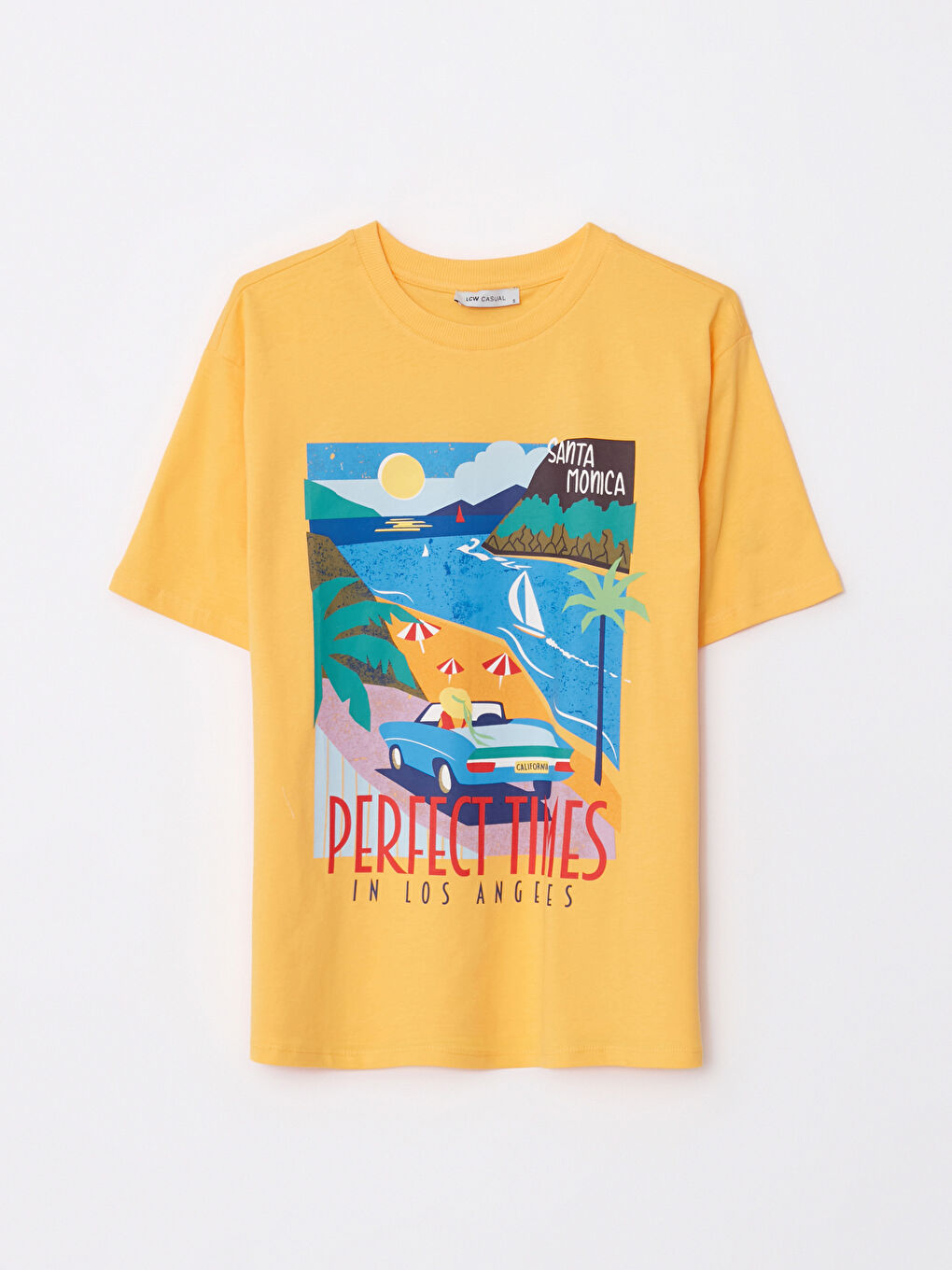 әйелдерге арналған принтті қысқа жең трикотаж футболка-5