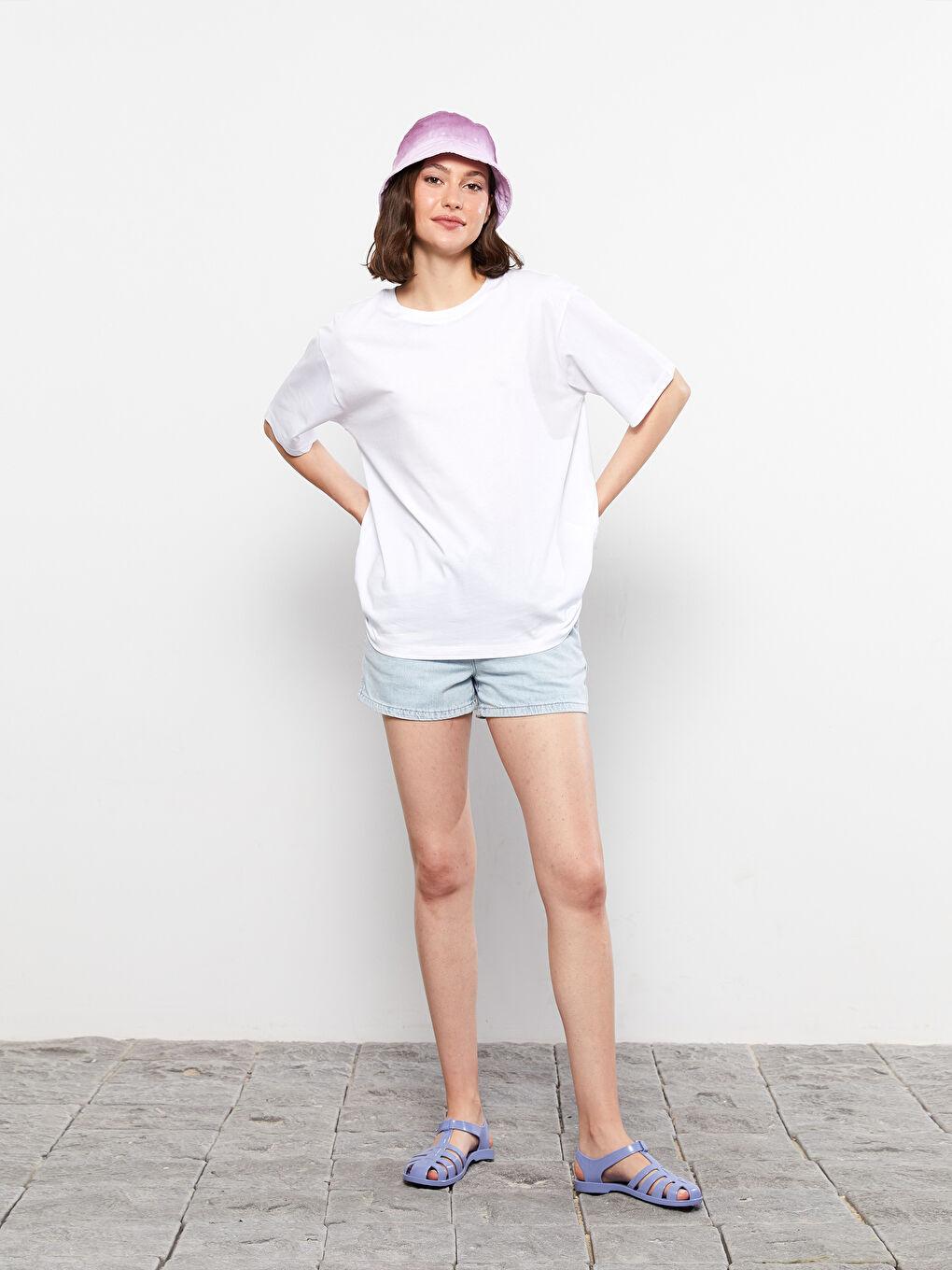 Crew Neck Patterned Short Sleeve Cotton Women's T-Shirt-1