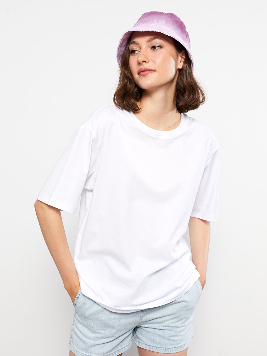 Crew Neck Patterned Short Sleeve Cotton Women's T-Shirt-2