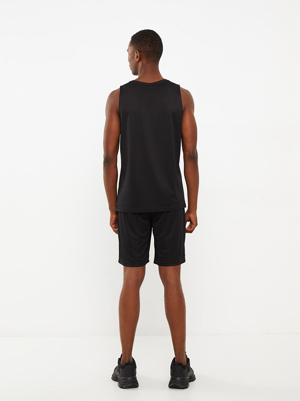 Siyah Slim Fit Erkek Spor Eşofman Takımı-4