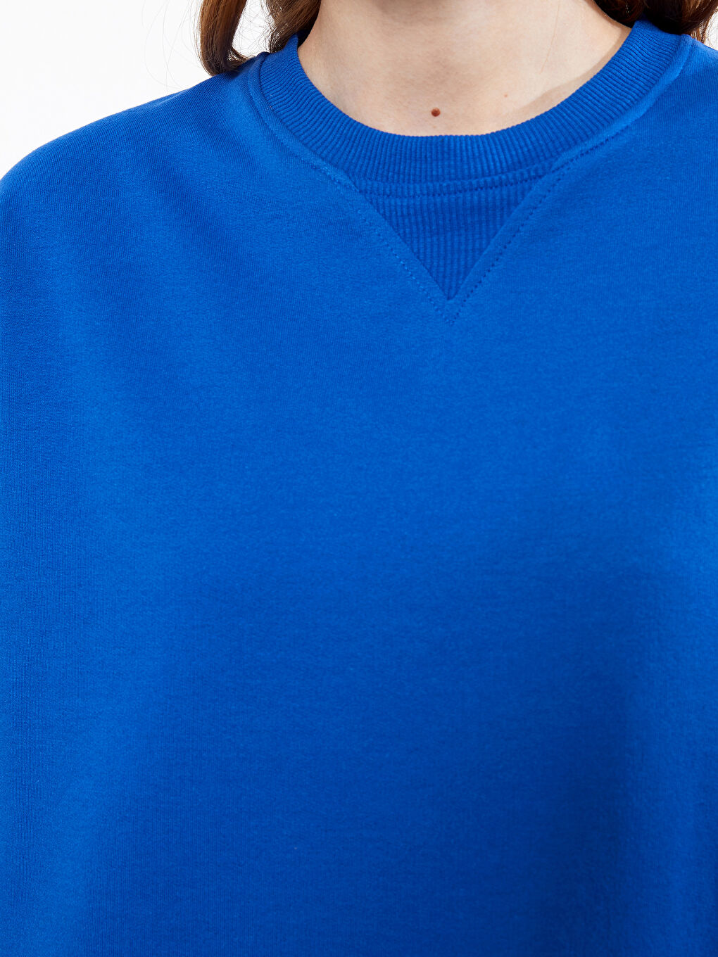 Crew Neck Long Sleeve Women's Sweatshirt Tunic with Color Block-3