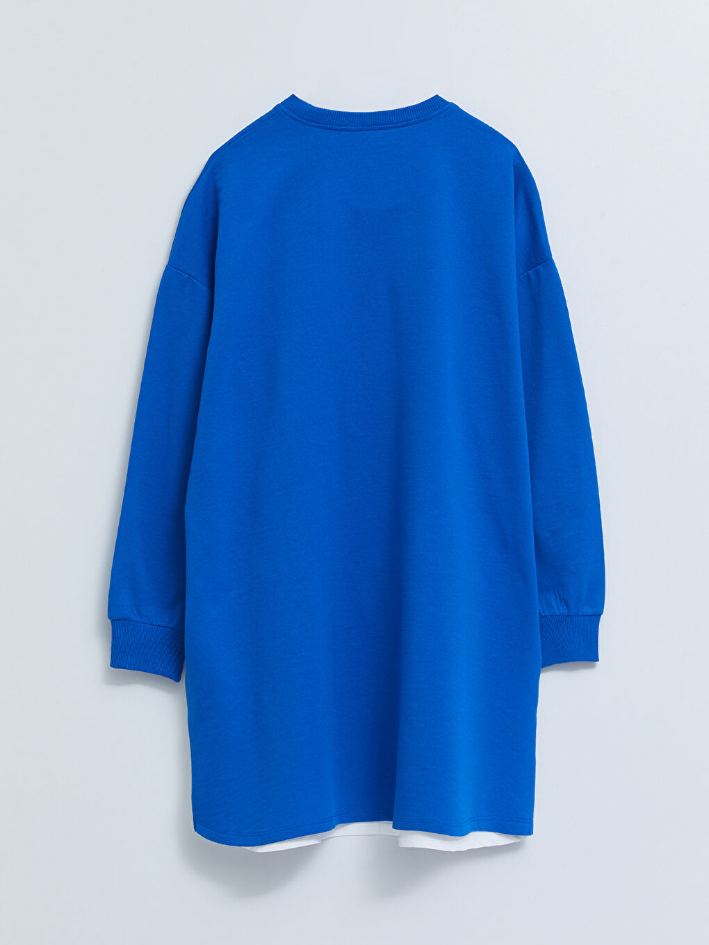 Crew Neck Long Sleeve Women's Sweatshirt Tunic with Color Block-6