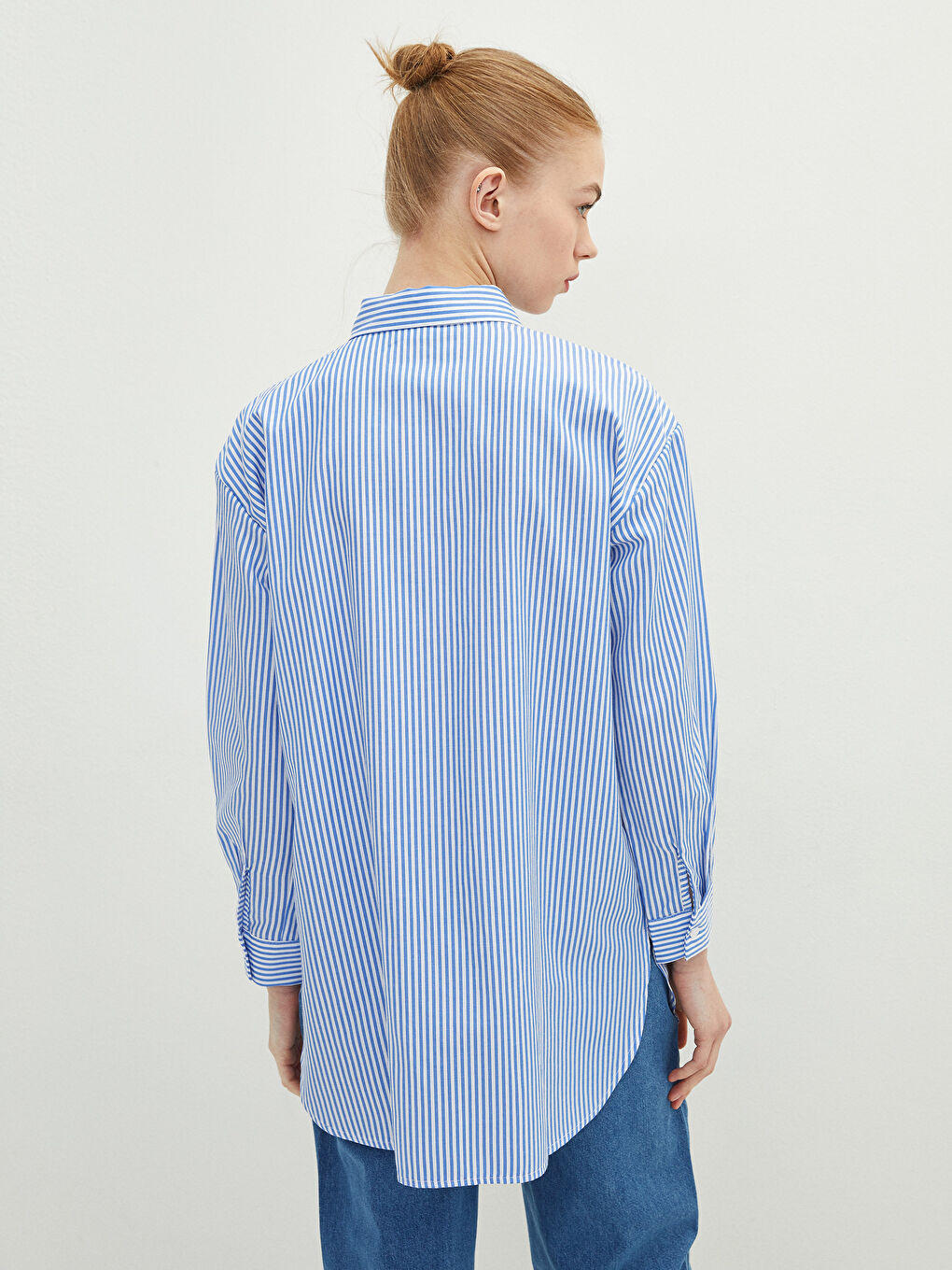 Tunică Cămașă Vărgată pentru Femei-4