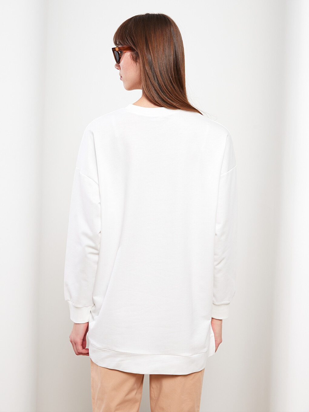 Crew Neck Printed Long Sleeve Women's Sweatshirt Tunic-2