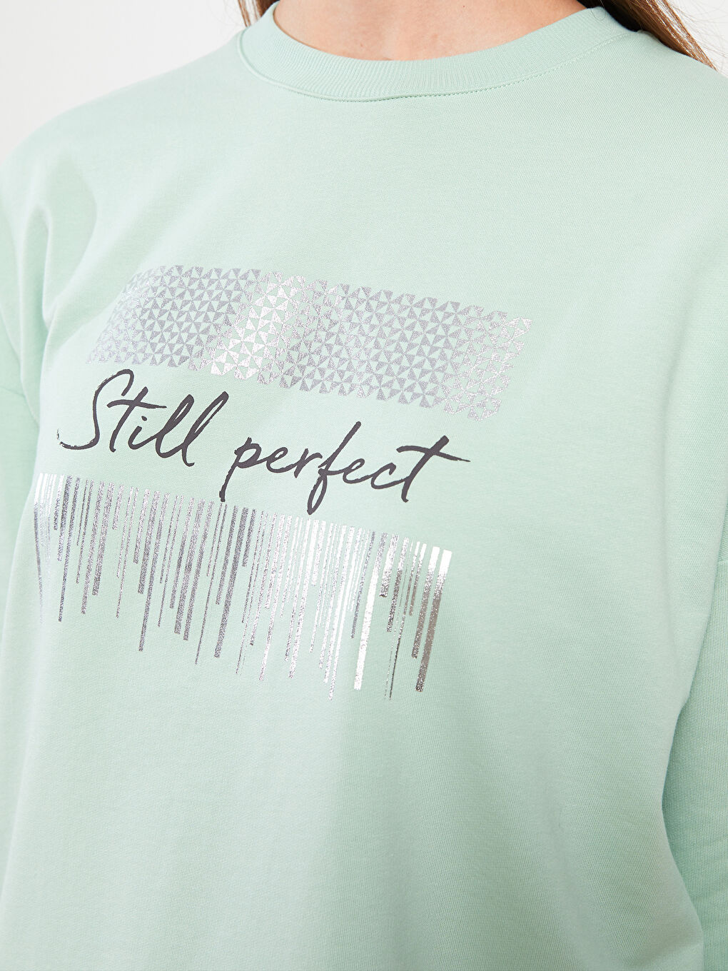 Crew Neck Printed Long Sleeve Women's Sweatshirt Tunic-2