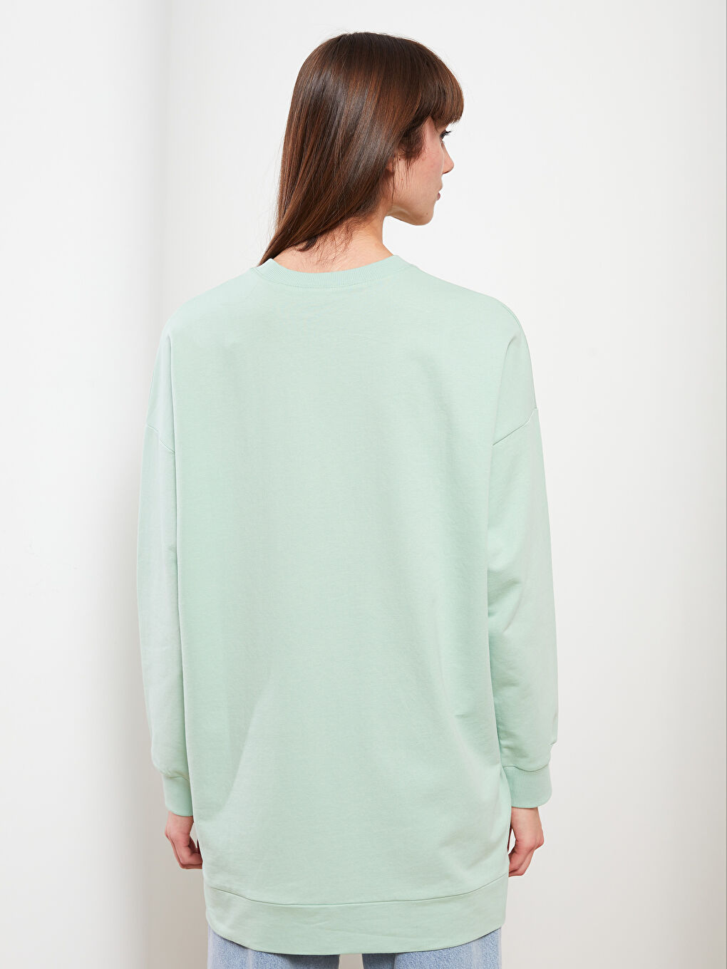 Crew Neck Printed Long Sleeve Women's Sweatshirt Tunic-3